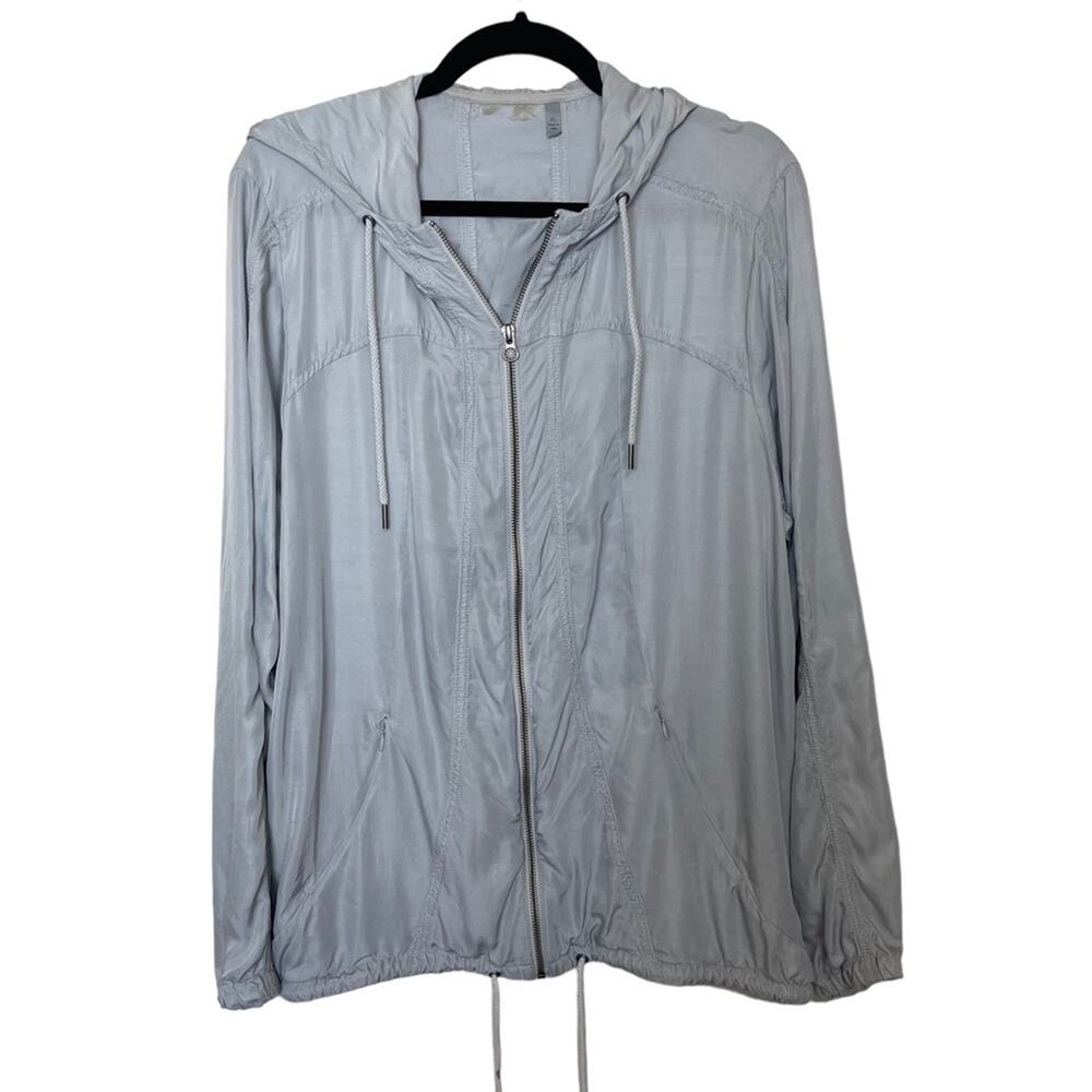 Athleta Luminous Anorak Long Sleeve Front Zip Hoodie Jacket Gray Size XL